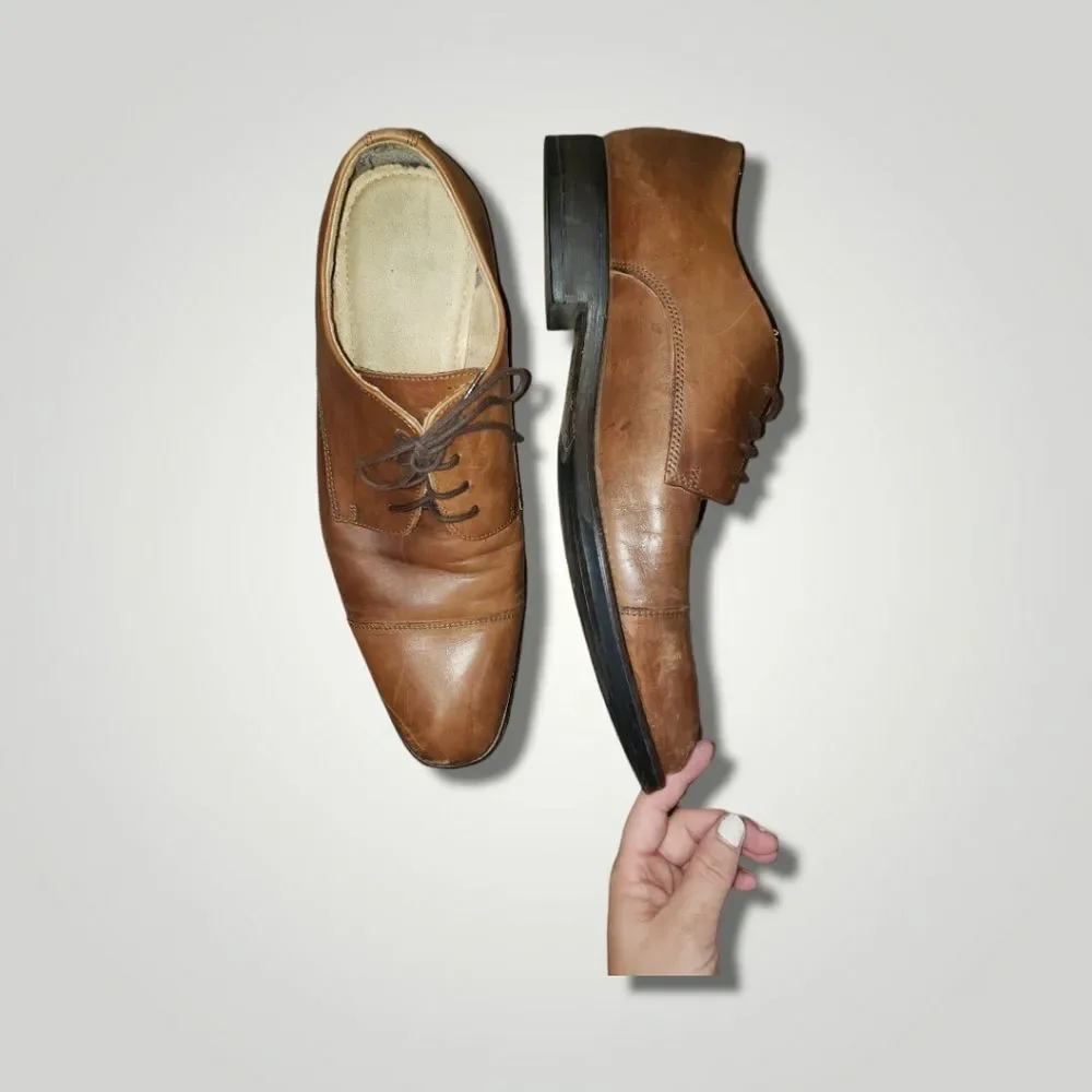 Men Vero Cuoio Whole Cut Oxford, Men's Dress Leather Brown Formal Shoes 12 M